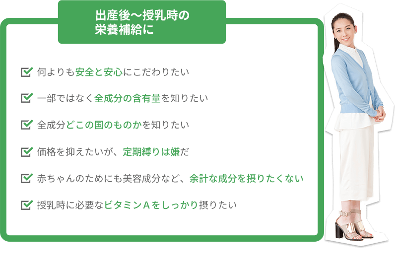 出産後~授乳時の栄養補給に