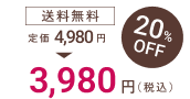プレミン1セットおまとめコースの価格は、送料無料で20％オフの3,980円です