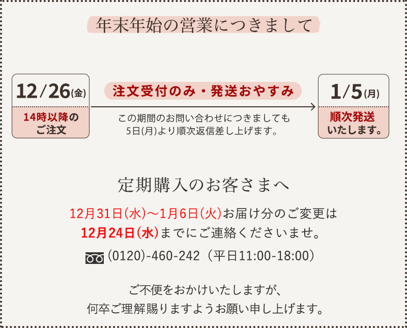 年末年始について